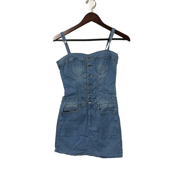 Soft Denim Dress w/ Adjustable Straps, Buttons - Size XS - G-Star Raw Women's - Picture 1 of 4